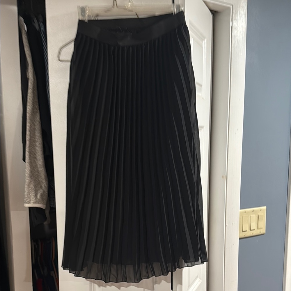 Elegant Black Pleated Skirt